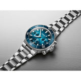 Orologio ORIS Aquis Chronograph quadrante blu bracciale in acciaio 01 771 7793 4155-07 8 23 01PEB dettaglio 4