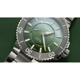 Orologio ORIS Aquis Date Dat Watt II quadrante verde bracciale in acciaio 01 743 7734 4197-Set dettaglio 2