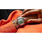 Orologio ORIS Aquis Date Dat Watt II quadrante verde bracciale in acciaio 01 743 7734 4197-Set dettaglio 3