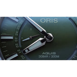 Orologio ORIS Aquis Date Dat Watt II quadrante verde bracciale in acciaio 01 743 7734 4197-Set