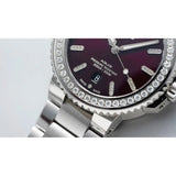 Orologio ORIS Aquis Date Diamonds quadrante rosso bracciale in acciaio e diamanti 01 733 7766 4998-07 8 22 05PEB dettaglio 3