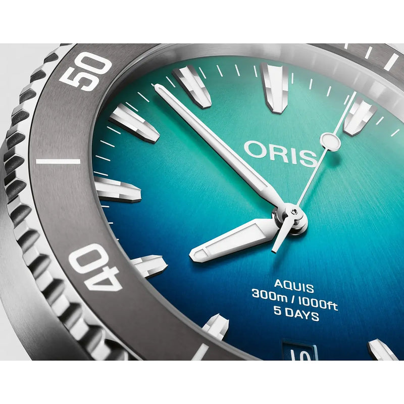 Orologio ORIS Aquis Date Great Barrier Reef IV quadrante blu bracciale in acciaio 01 400 7790 4185-Set dettaglio 2