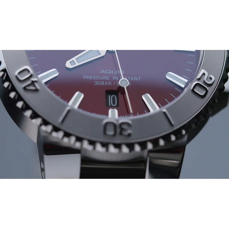 Orologio ORIS Aquis Date Relief quadrante rosso bracciale in acciaio 01 733 7766 4158-07 8 22 05PEB