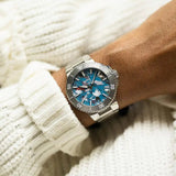 Orologio ORIS Aquis Date Upcycle quadrante multicolor bracciale in acciaio 01 400 7790 4150-07 8 23 02PEB dettaglio 3