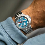 Orologio ORIS Aquis Date Upcycle quadrante multicolor bracciale in acciaio 01 400 7790 4150-07 8 23 02PEB dettaglio