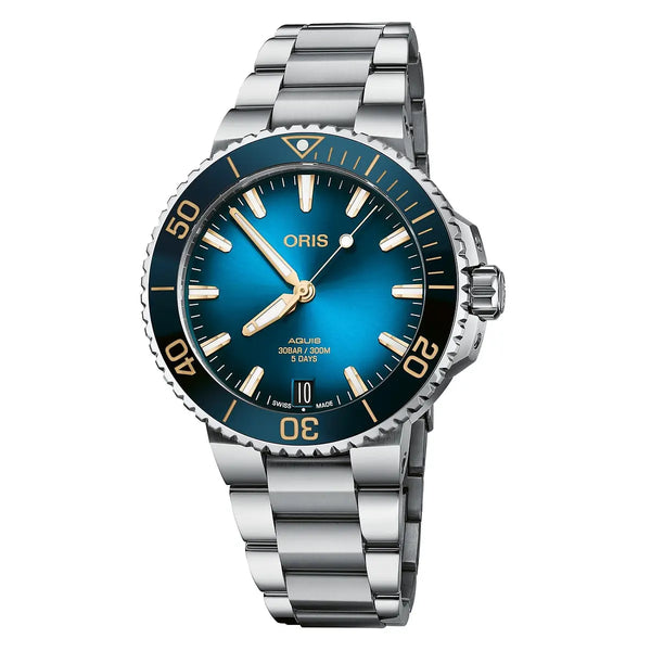 Orologio ORIS Aquis Date quadrante blu bracciale in acciaio 01 400 7769 4125-07 8 22 09PEB