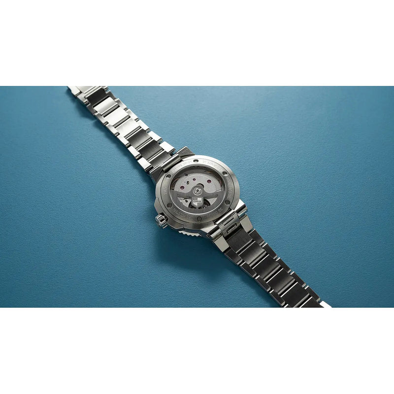 Orologio ORIS Aquis Date quadrante blu bracciale in acciaio 01 400 7769 4135-07 8 22 09PEB dettaglio 3