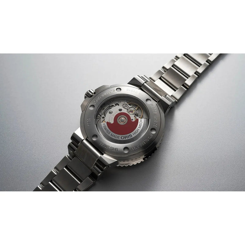 Orologio ORIS Aquis Date quadrante blu bracciale in acciaio 01 733 7732 4155-07 8 21 05PEB dettaglio 3