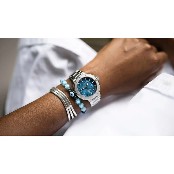 Orologio ORIS Aquis Date quadrante blu bracciale in acciaio 01 733 7770 4155-07 8 18 05P
