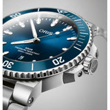 Orologio ORIS Aquis Date quadrante blu bracciale in acciaio 01 733 7789 4135-07 8 23 04PEB dettaglio 2