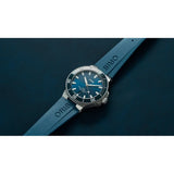 Orologio ORIS Aquis Date quadrante blu cinturino in gomma blu 01 733 7787 4135-07 4 22 35FC dettaglio 4
