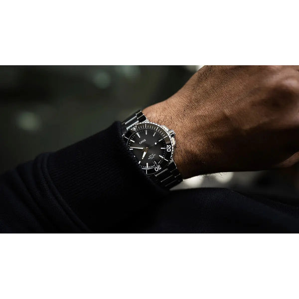 Orologio ORIS Aquis Date quadrante grigio bracciale in acciaio 01 400 7769 4154-07 8 22 09PEB