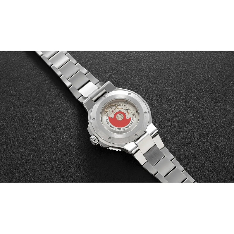 Orologio ORIS Aquis Date quadrante nero bracciale in acciaio 01 733 7787 4154-07 8 22 04PEB dettaglio 4