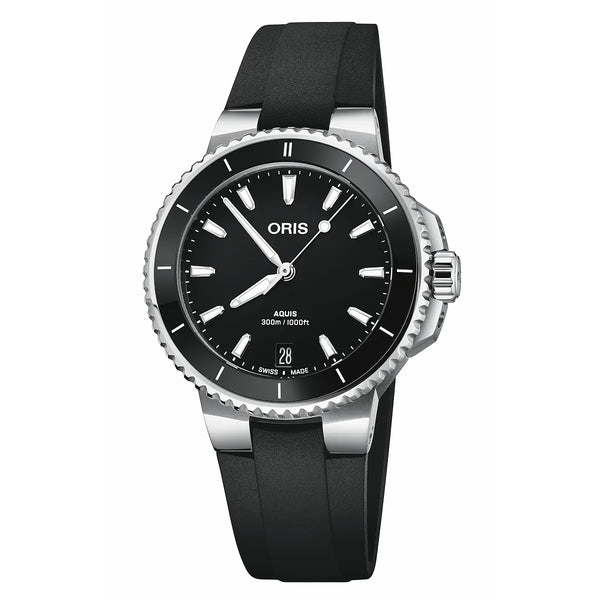 Orologio ORIS Aquis Date quadrante nero cinturino in gomma nero 01 733 7792 4154-07 4 19 64FC