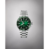 Orologio ORIS Aquis Date quadrante verde bracciale in acciaio 01 400 7769 4157-07 8 22 09PEB dettaglio 2