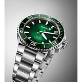 Orologio ORIS Aquis Date quadrante verde bracciale in acciaio 01 400 7769 4157-07 8 22 09PEB dettaglio