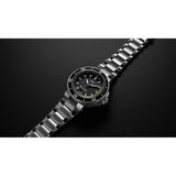 Orologio ORIS Aquis Depth Gauge quadrante nero bracciale in acciaio 01 733 7755 4154-Set MB dettaglio