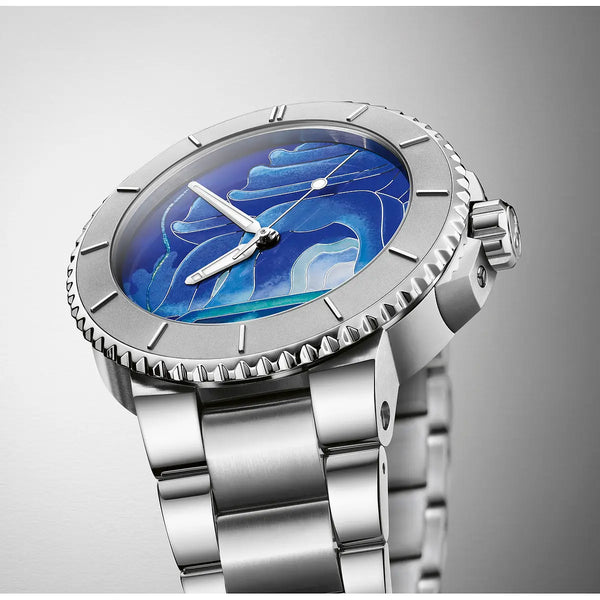 Orologio ORIS Aquis Sun Wukong Artist Edition quadrante blu bracciale in acciaio 01 400 7769 4185-Set