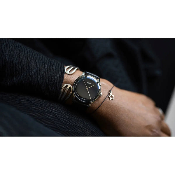 Orologio ORIS Artelier S quadrante nero cinturino in pelle nero 01 733 7762 4054-07 5 20 69FC