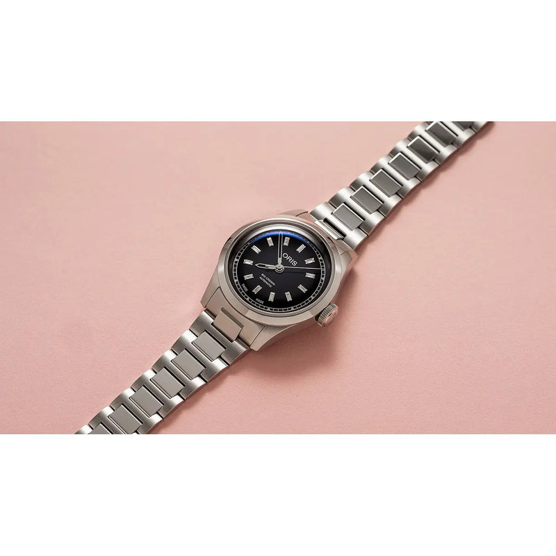 Orologio ORIS Big Crown Diamonds quadrante nero bracciale in acciaio 01 531 7797 4094-07 8 17 06 dettaglio 5