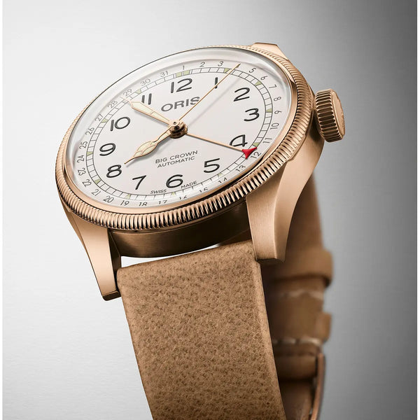 Orologio ORIS Big Crown Pointer Date Father Time quadrante bianco cinturino in pelle marrone 01 754 7741 3161-Set dettaglio 2