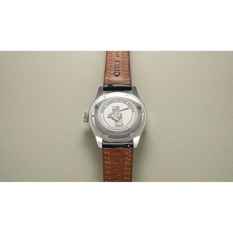 Orologio ORIS Big Crown Pointer Date Hank Aaron quadrante bianco cinturino in pelle blu 01 754 7785 4081-Set dettaglio 4