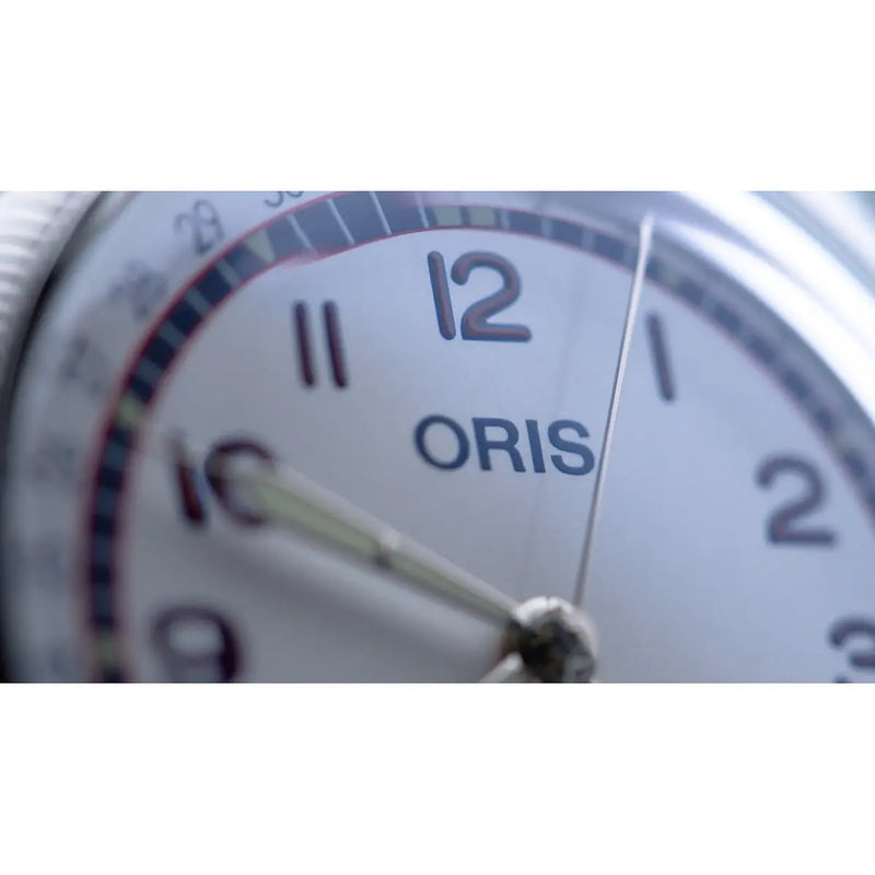 Orologio ORIS Big Crown Pointer Date Hank Aaron quadrante bianco cinturino in pelle blu 01 754 7785 4081-Set