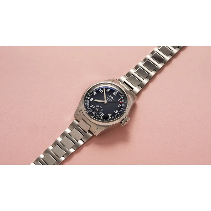 Orologio ORIS Big Crown Pointer Date quadrante blu bracciale in acciaio 01 403 7776 4065-07 8 19 06 dettaglio 5