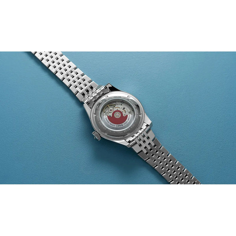 Orologio ORIS Big Crown Pointer Date quadrante blu bracciale in acciaio 01 754 7741 4065-07 8 20 22 dettaglio 4
