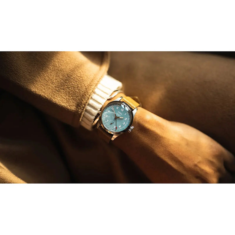Orologio ORIS Big Crown Pointer Date quadrante blu cinturino in pelle marrone 01 473 7786 4065-07 5 19 22FC dettaglio 3
