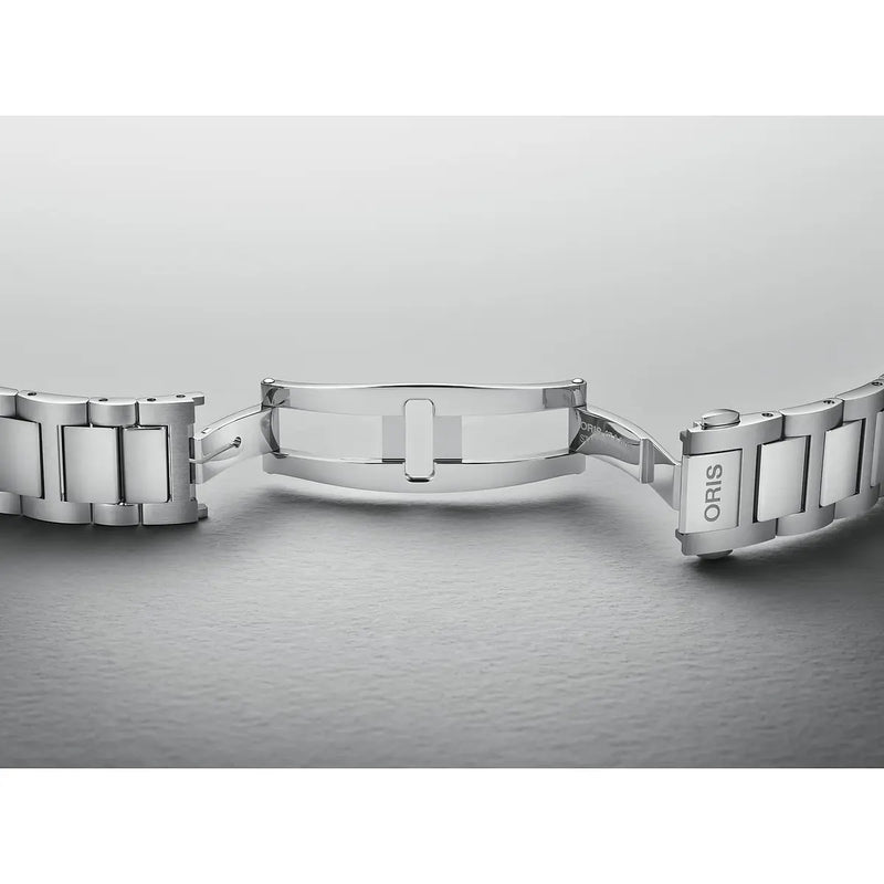 Orologio ORIS Big Crown Pointer Date quadrante giallo bracciale in acciaio 01 754 7798 4069-07 8 20 06 dettaglio 3