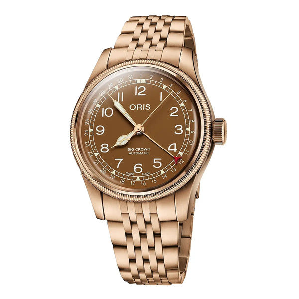 Orologio ORIS Big Crown Pointer Date quadrante marrone bracciale in bronzomarrone 01 754 7741 3166-07 8 20 01