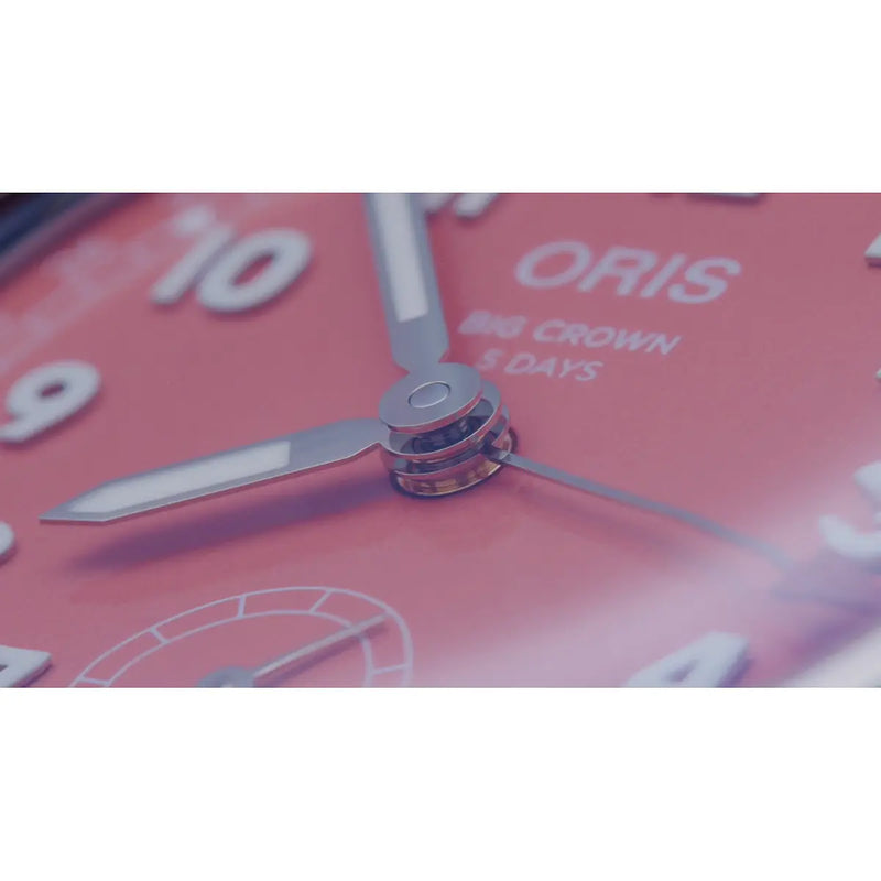 Orologio ORIS Big Crown Pointer Date quadrante rosso cinturino in pelle marrone 01 403 7799 4068-07 6 20 11FC