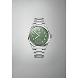 Orologio ORIS Big Crown Pointer Date quadrante verde bracciale in acciaio 01 403 7799 4067-07 8 20 06 dettaglio 2