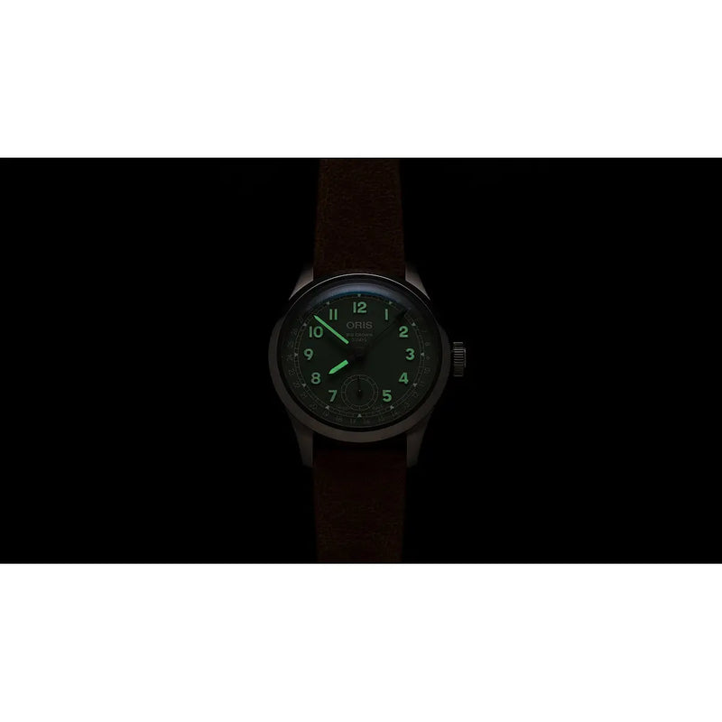 Orologio ORIS Big Crown Pointer Date quadrante verde cinturino in pelle marrone 01 403 7799 4067-07 6 20 09FC dettaglio 5