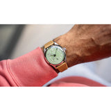Orologio ORIS Big Crown Pointer Date quadrante verde cinturino in pelle marrone 01 403 7799 4067-07 6 20 09FC dettaglio