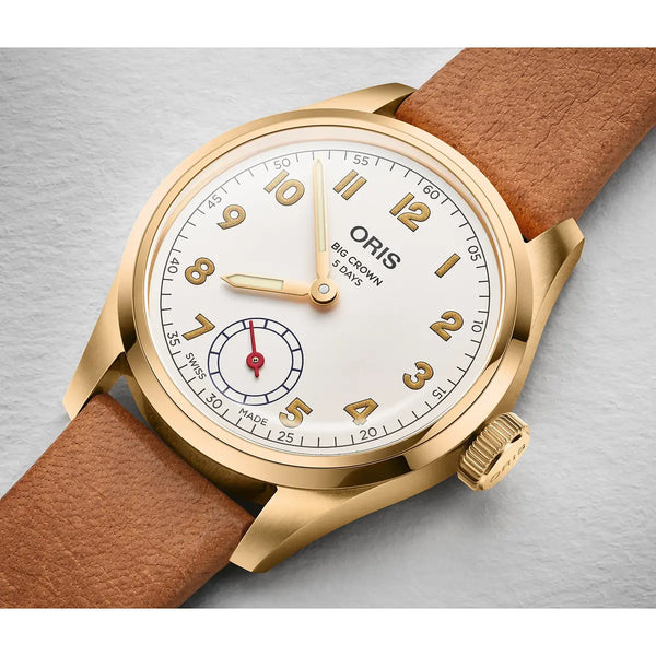 Orologio ORIS Big Crown Wings of Hope Gold quadrante bianco cinturino in pelle marrone 01 401 7782 6081-Set dettaglio