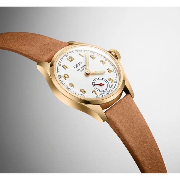Orologio ORIS Big Crown Wings of Hope Gold quadrante bianco cinturino in pelle marrone 01 401 7782 6081-Set