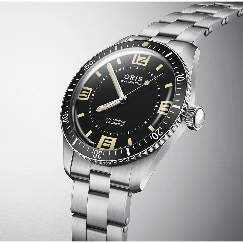 Orologio ORIS Divers 60th Anniversary quadrante nero bracciale in acciaio 01 733 7772 4034-Set dettaglio 2