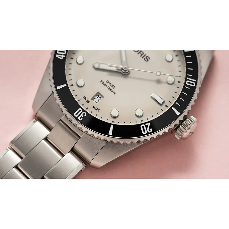 Orologio ORIS Divers Date quadrante marrone bracciale in acciaio 01 733 7795 4051-Set dettaglio 2