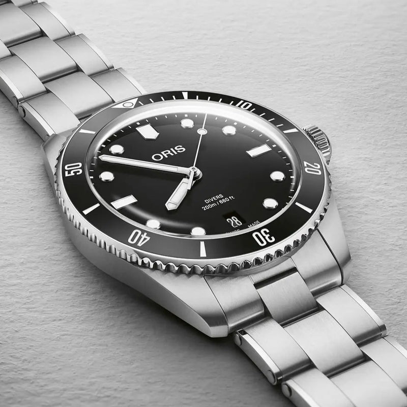 Orologio ORIS Divers Date quadrante nero bracciale in acciaio 01 733 7795 4054-Set dettaglio
