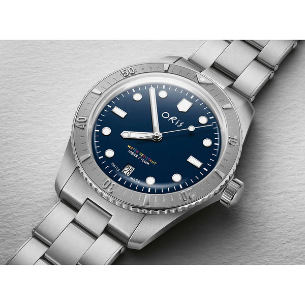 Orologio ORIS Divers LFP quadrante blu bracciale in acciaio 01 733 7771 4085-Set