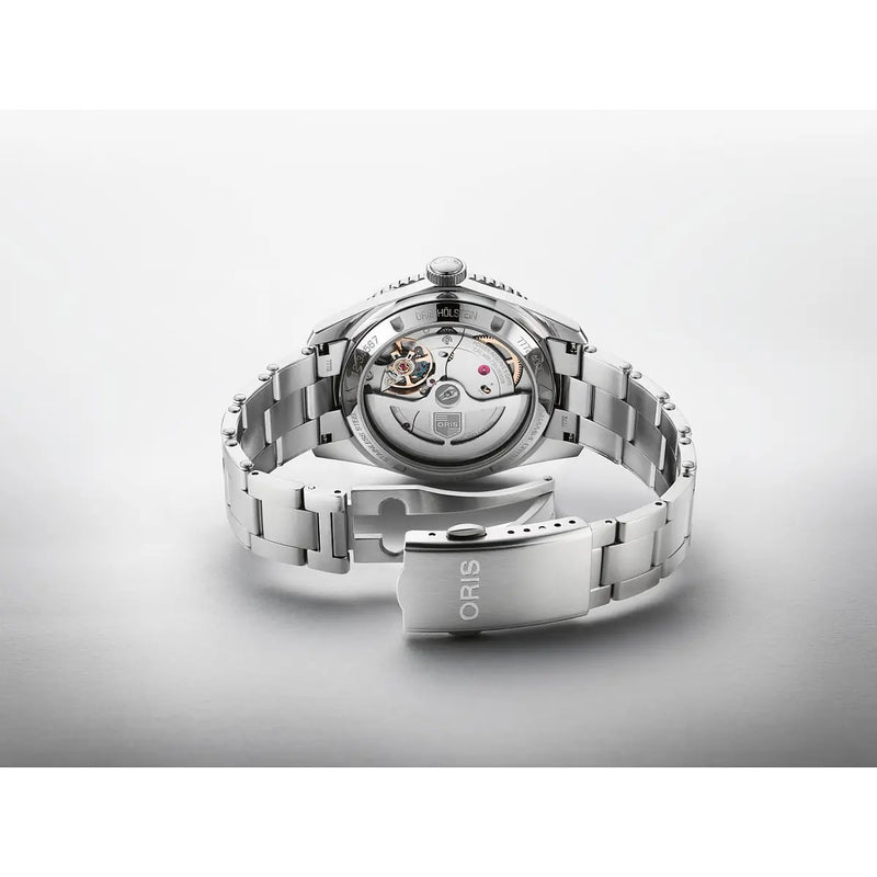 Orologio ORIS Divers Sixty-Five 12h quadrante nero bracciale in acciaio 01 400 7772 4054-07 8 20 18 dettaglio 2