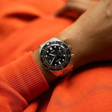 Orologio ORIS Divers Sixty-Five Chronograph quadrante nero bracciale in acciaio 01 771 7791 4054-07 8 20 18 dettaglio 3