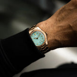 Orologio ORIS Divers Sixty-Five Cotton Candy quadrante azzurro bracciale in bronzomarrone 01 733 7771 3157-07 8 19 15