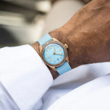 Orologio ORIS Divers Sixty-Five Cotton Candy quadrante azzurro cinturino in tessuto azzurro 01 733 7771 3155-07 3 19 02BRS
