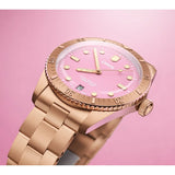 Orologio ORIS Divers Sixty-Five Cotton Candy quadrante rosa bracciale in bronzomarrone 01 733 7771 3158-07 8 19 15 dettaglio