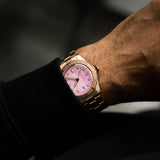 Orologio ORIS Divers Sixty-Five Cotton Candy quadrante rosa bracciale in bronzomarrone 01 733 7771 3158-07 8 19 15
