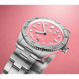 Orologio ORIS Divers Sixty-Five Cotton Candy quadrante rosa cinturino in pelle marrone 01 733 7771 4058-07 8 19 18 dettaglio 3