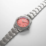 Orologio ORIS Divers Sixty-Five Cotton Candy quadrante rosa cinturino in pelle marrone 01 733 7771 4058-07 8 19 18 dettaglio 4